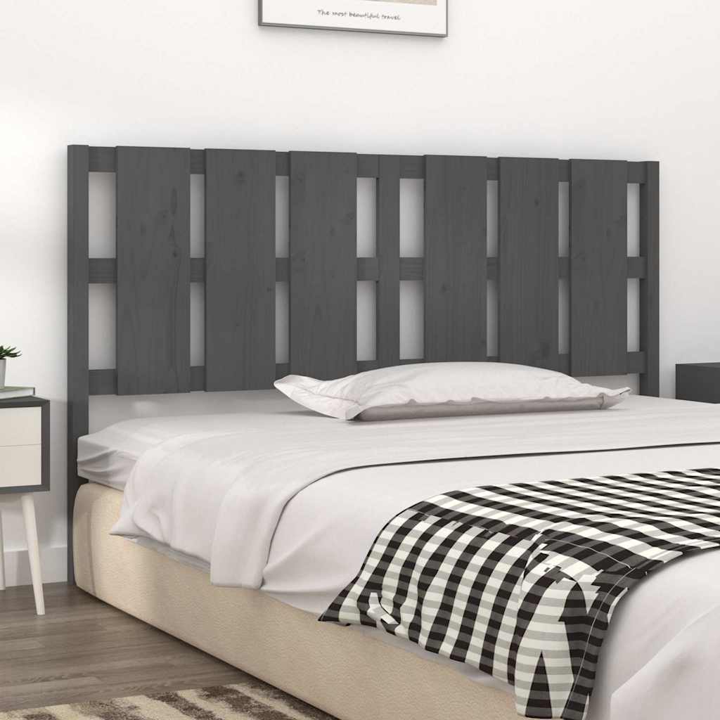 vidaXL Bed Headboard | Grey | Solid pine wood | 165.5x4x100 cm 3