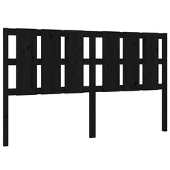 vidaXL Bed Headboard | Black | Solid pine wood | Decorative Inlays 2