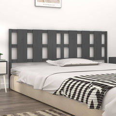 vidaXL Bed Headboard | Grey | Solid pine wood | 205.5 cm wide | Fancy Inlays 3