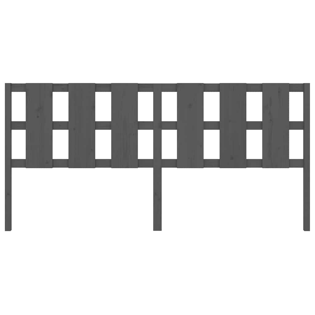 vidaXL Bed Headboard | Grey | Solid pine wood | 205.5 cm wide | Fancy Inlays 4