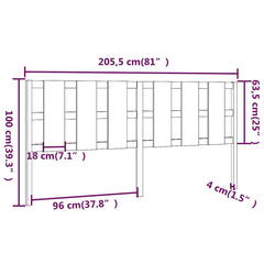 vidaXL Bed Headboard | Grey | Solid pine wood | 205.5 cm wide | Fancy Inlays 6