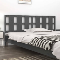 vidaXL Bed Headboard | Grey | Solid pine wood | 205.5 cm wide | Fancy Inlays 1