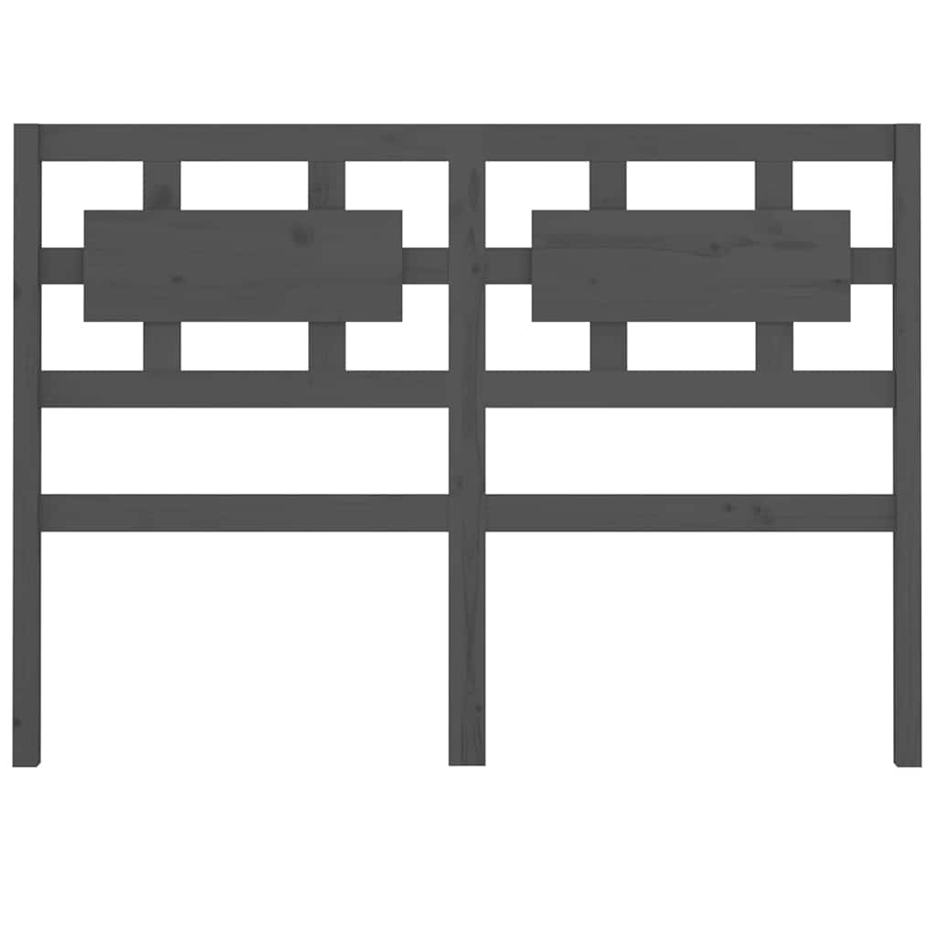 vidaXL Bed Headboard | Grey | Solid Pine | Standard | Decorative Inlays 4