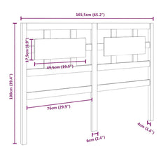 vidaXL Bed Headboard | Grey | Solid Pine | Standard | Decorative Inlays 6