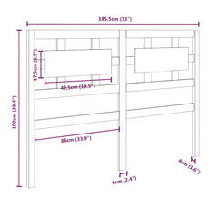 vidaXL Bed Headboard | Grey | Solid Pine Wood | 185.5cm x 100cm 6