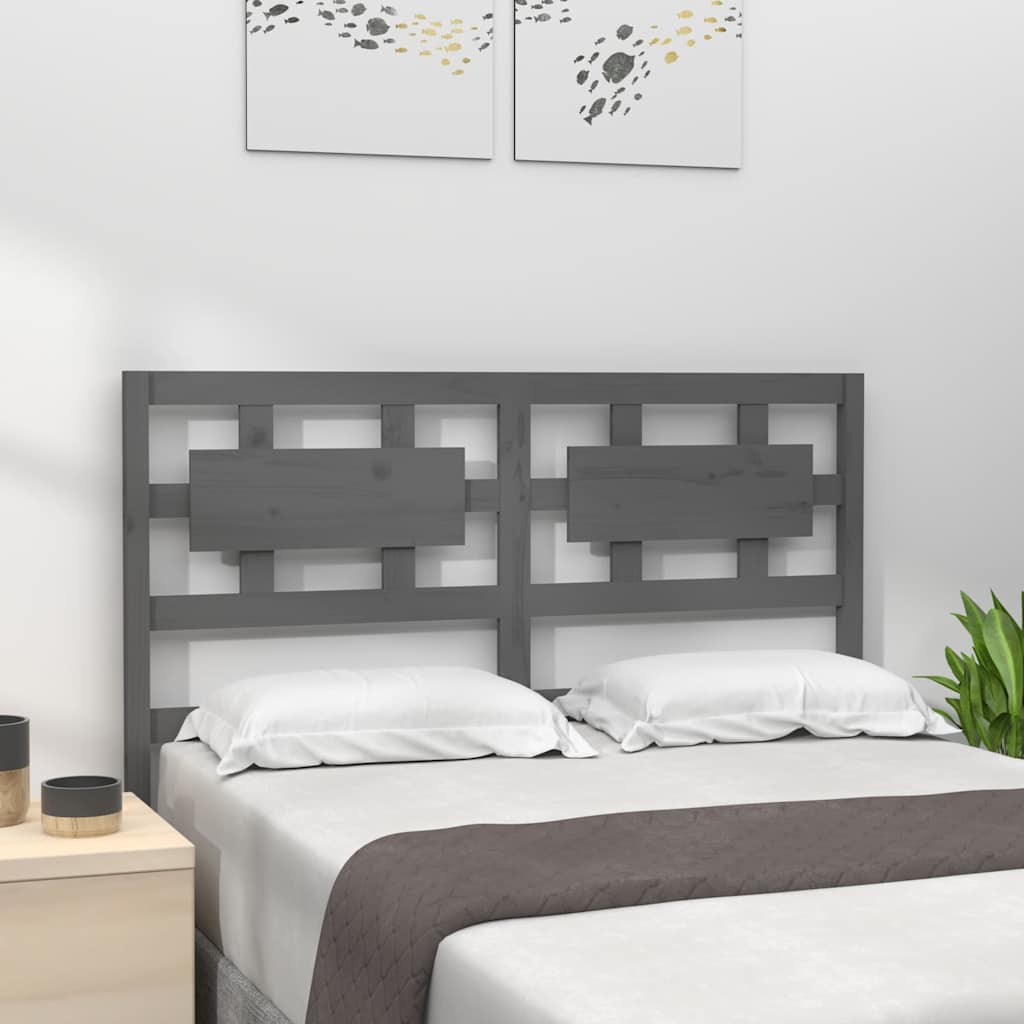 vidaXL Bed Headboard | Grey | Solid Pine Wood | 185.5cm x 100cm 1