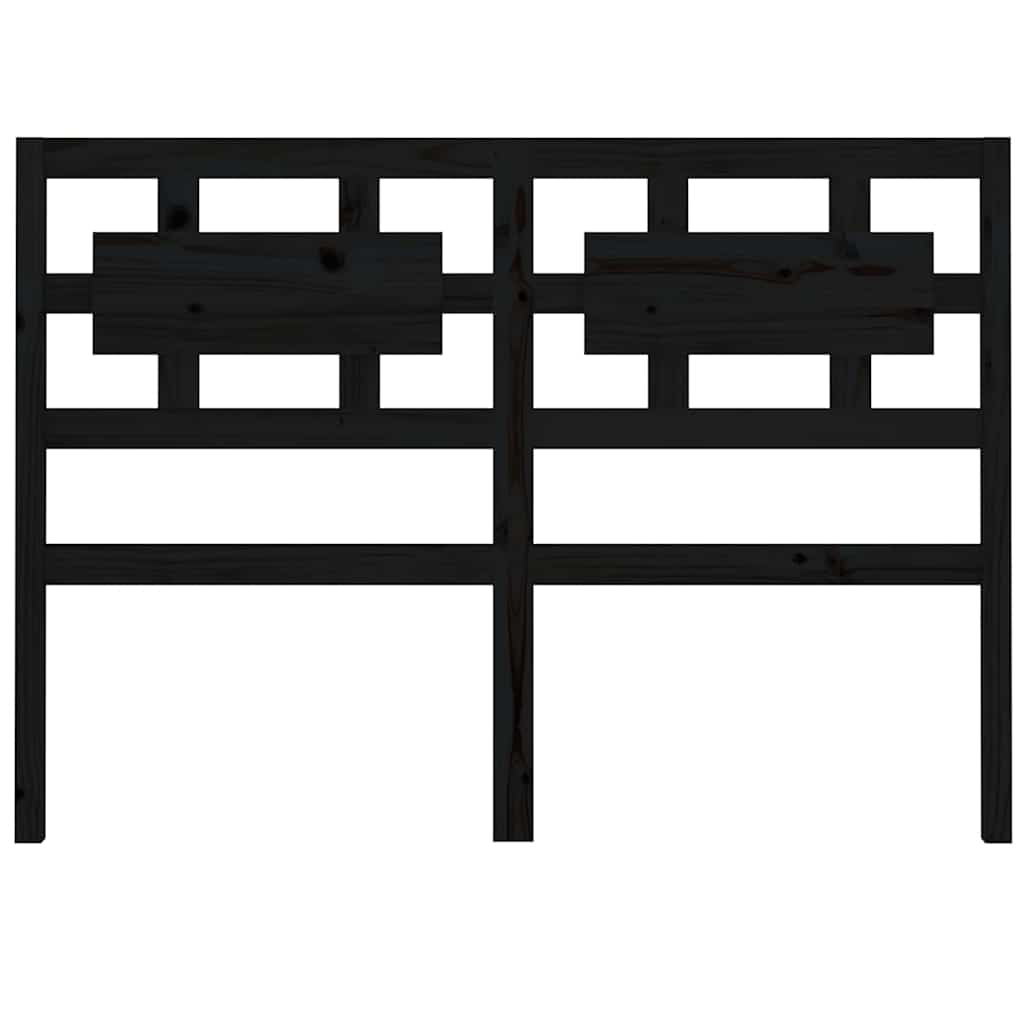 vidaXL Bed Headboard | Black | Solid pine wood | Queen | Decorative Inlays 4