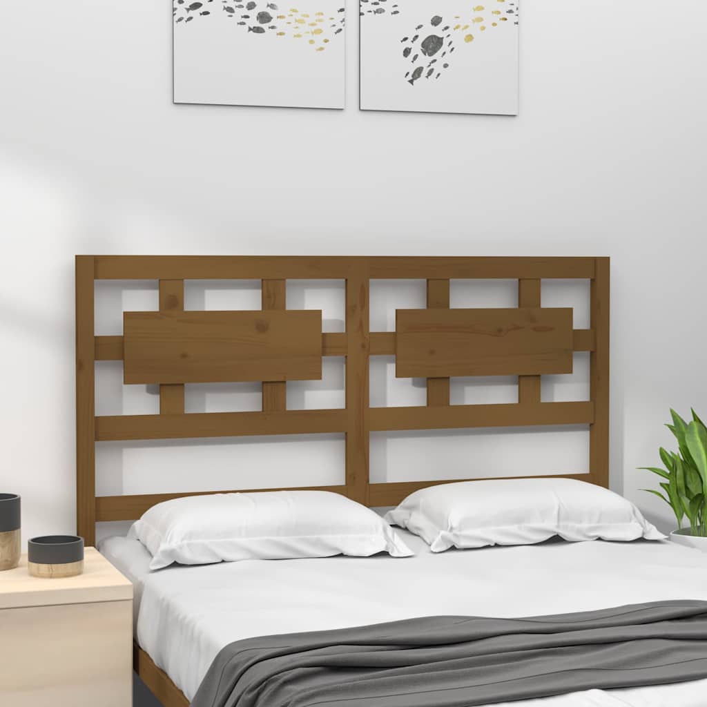 vidaXL Bed Headboard | Honey brown | Solid pine wood | Decorative Inlays 3