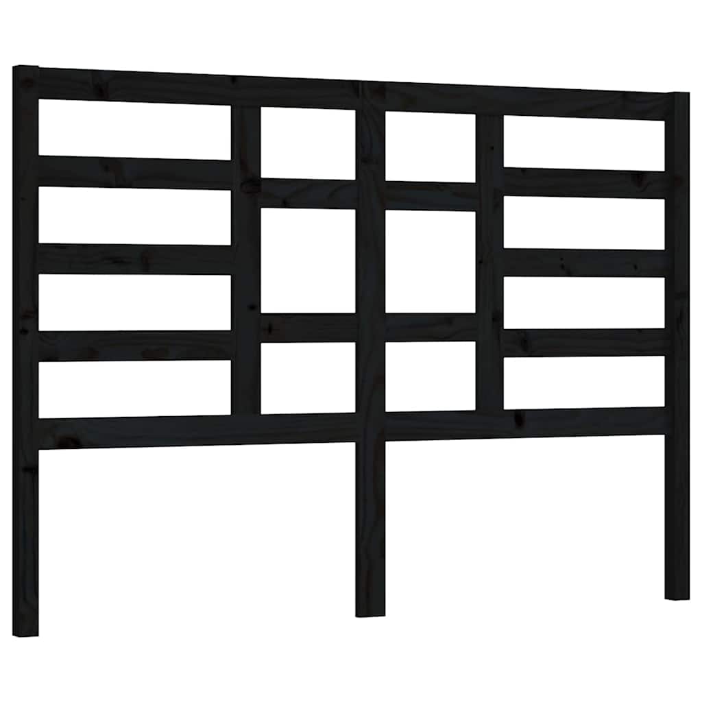 vidaXL Bed Headboard | Black | Solid Pine Wood | 156x4x104 cm 2