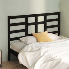 vidaXL Bed Headboard | Black | Solid Pine Wood | 156x4x104 cm 1