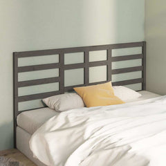 vidaXL Bed Headboard | Grey | Solid pine wood | Large | Decorative Inlays 3