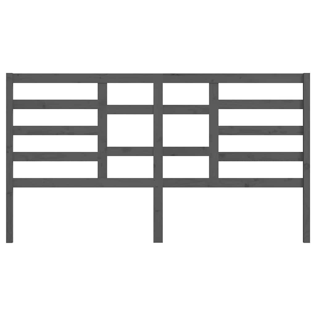 vidaXL Bed Headboard | Grey | Solid pine wood | 206 cm width 4