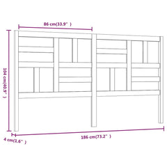 Bed Headboard 81x4x104 cm Solid Wood Pine Natural 186 x 104 cm
