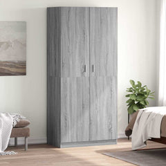 Wardrobe 90x52x200 cm Engineered Wood Grey sonoma