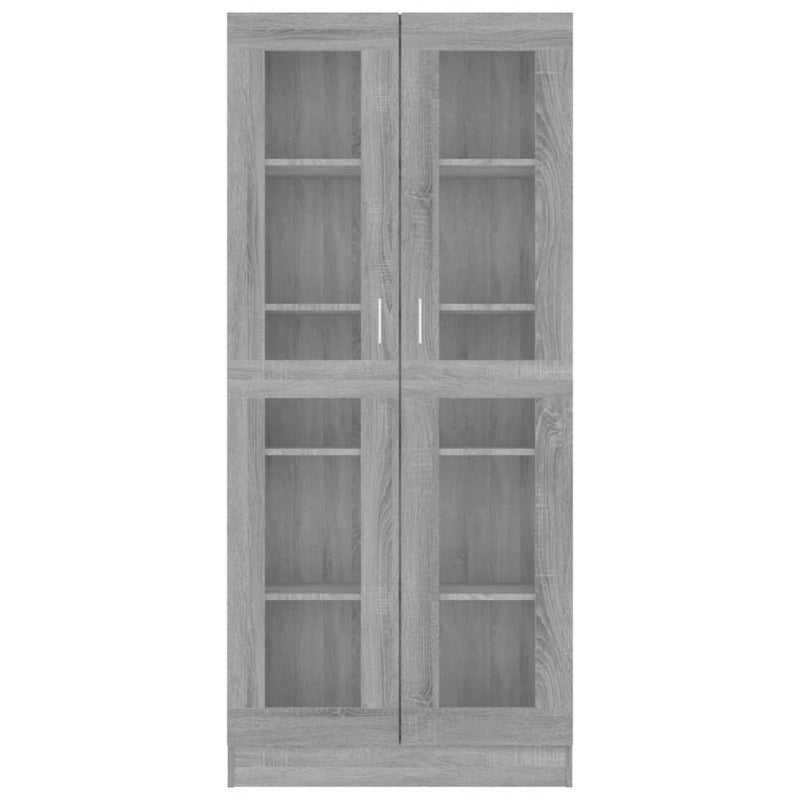 Vitrine Cabinet Grey Sonoma 82.5x30.5x185.5 cm Engineered Wood