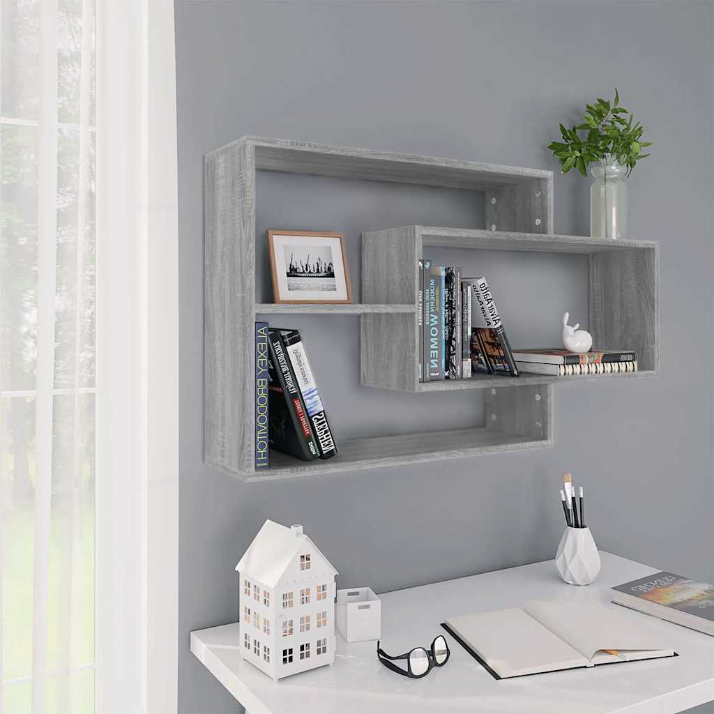 vidaXL Wall Shelf Grey Sonoma 104x20x58.5 cm Engineered Wood 1