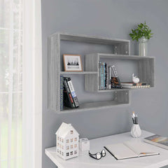 vidaXL Wall Shelf Grey Sonoma 104x20x58.5 cm Engineered Wood 1