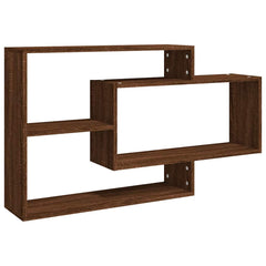 vidaXL Wall Shelf Brown Oak 104x20x58.5 cm Engineered Wood 2