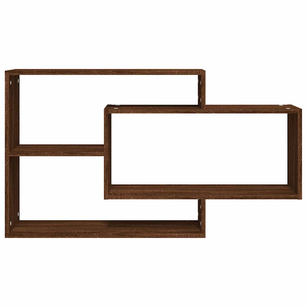 vidaXL Wall Shelf Brown Oak 104x20x58.5 cm Engineered Wood 3