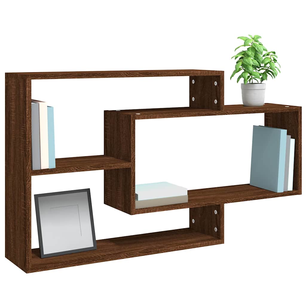 vidaXL Wall Shelf Brown Oak 104x20x58.5 cm Engineered Wood 5