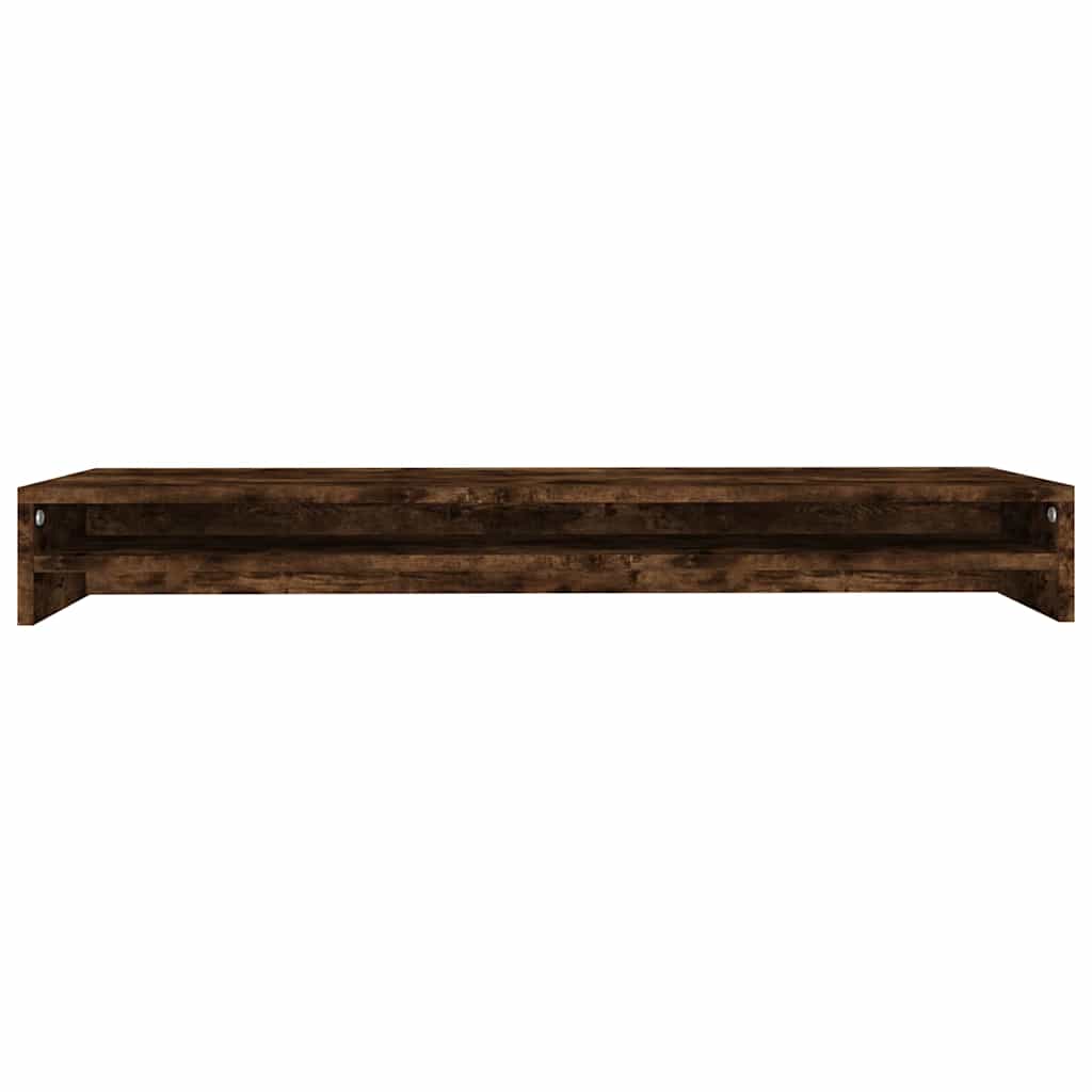vidaXL Monitor Stand Smoked Oak 100x24x13 cm Engineered Wood 4
