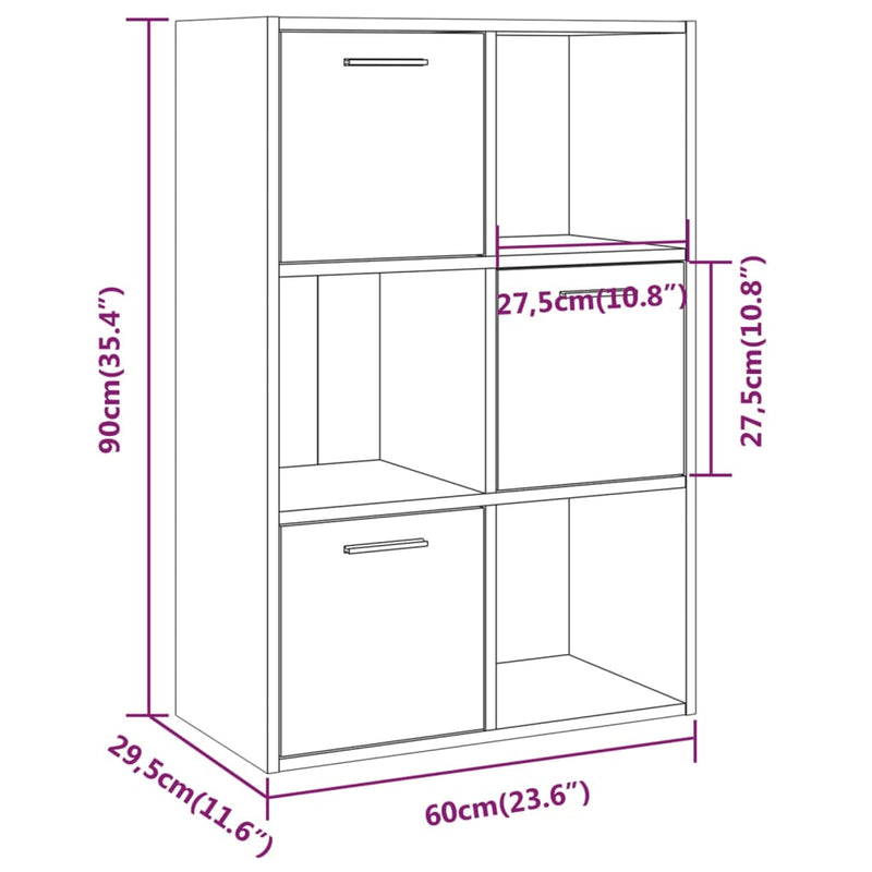 Storage Cabinet Grey Sonoma 60x29.5x90 cm