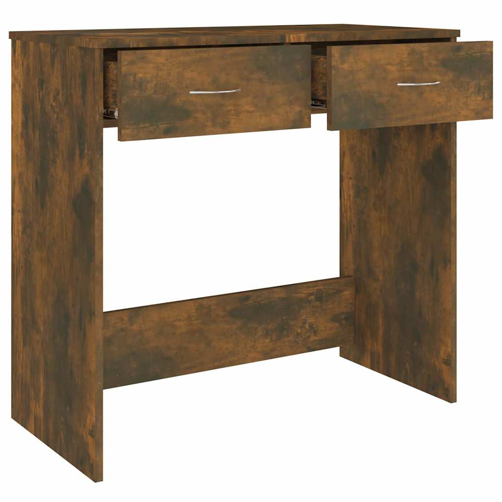 vidaXL Desk Smoked Oak 80x40x75 cm Engineered Wood 6