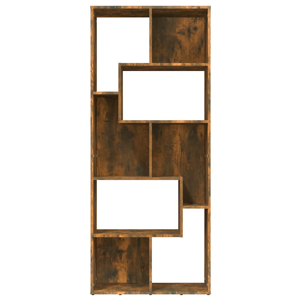 vidaXL Book Cabinet Smoked Oak 67x24x161 cm Engineered Wood 3