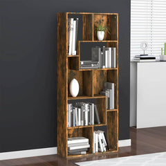 vidaXL Book Cabinet Smoked Oak 67x24x161 cm Engineered Wood 1