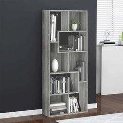 vidaXL Book Cabinet Grey Sonoma 67x24x161 cm Engineered Wood 1