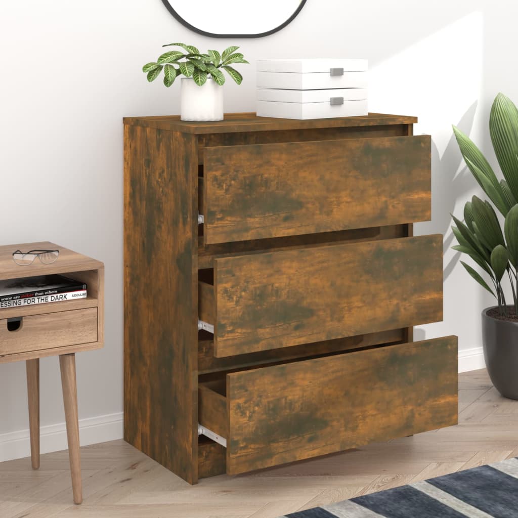 vidaXL Sideboard Smoked Oak 60x35x76 cm Engineered Wood 6