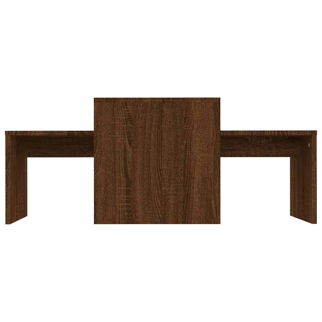 Coffee Table Set 100x48x40 cm Engineered Wood Brown oak