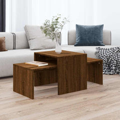 vidaXL Coffee Table Set Brown Oak 100x48x40 cm Engineered Wood 1
