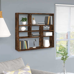 Wall Shelf Engineered Wood in Smoked Oak
