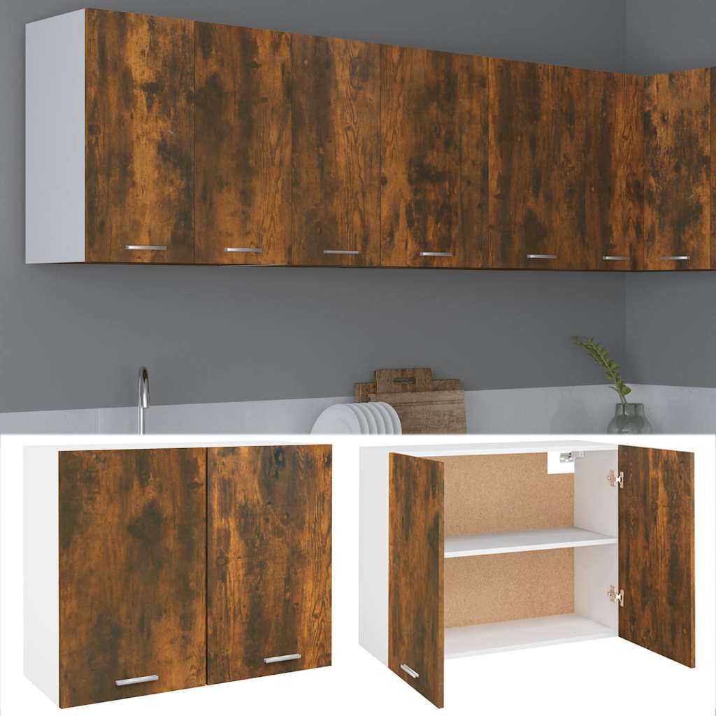 vidaXL Hanging Cabinet Smoked Oak 80x31x60 cm Engineered Wood 2