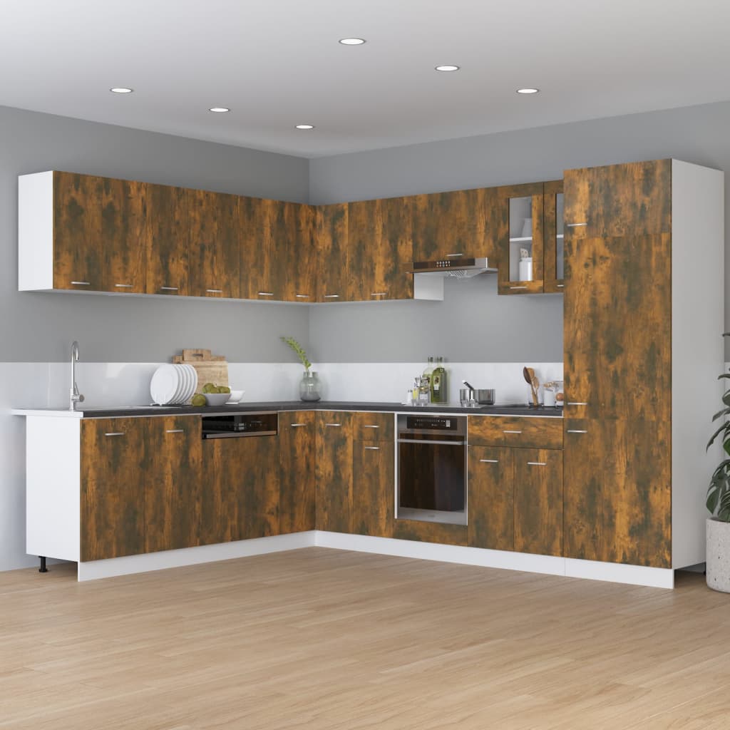 vidaXL Hanging Corner Cabinet Lyon Smoked Oak 57x57x60 cm Engineered Wood 3
