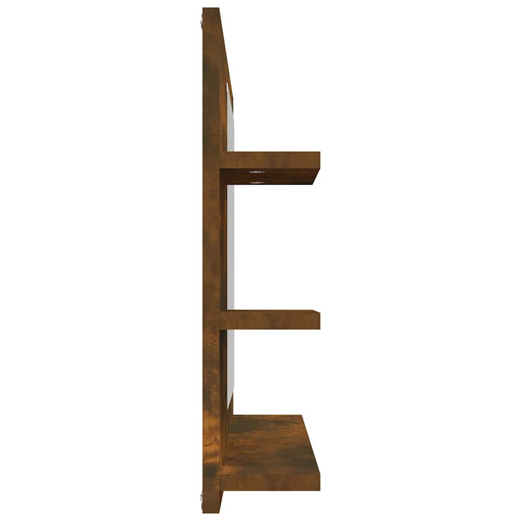 vidaXL Bathroom Mirror Smoked Oak 60x10.5x45 cm Engineered Wood 4