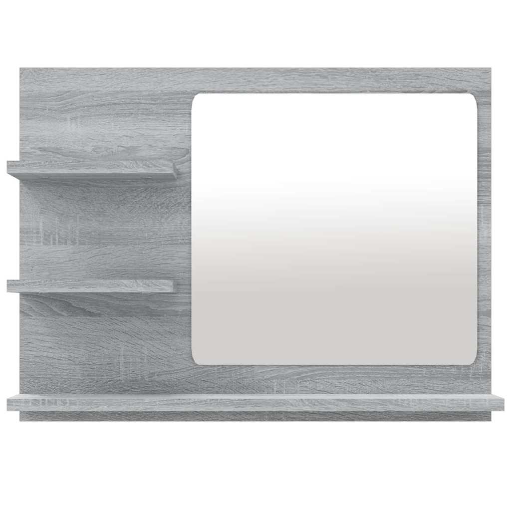 vidaXL Bathroom Mirror Grey Sonoma 60x10.5x45 cm Engineered Wood 3