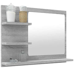 vidaXL Bathroom Mirror Grey Sonoma 60x10.5x45 cm Engineered Wood 6