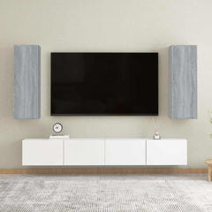 TV Cabinet Set 30.5x30x90 cm Engineered Wood 2 pcs Grey sonoma