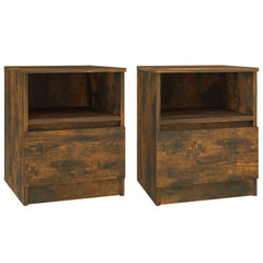 vidaXL Bedside Cabinets 2 pcs Smoked Oak 40x40x50 cm Engineered Wood 2