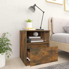 vidaXL Bedside Cabinets 2 pcs Smoked Oak 40x40x50 cm Engineered Wood 3