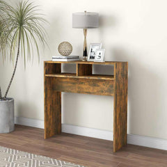 vidaXL Console Table Smoked Oak 78x30x80 cm Engineered Wood 3