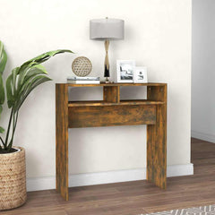 vidaXL Console Table Smoked Oak 78x30x80 cm Engineered Wood 1