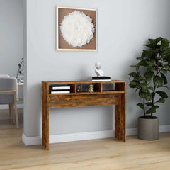 vidaXL Console Table Smoked Oak 105x30x80 cm Engineered Wood 3