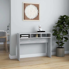 vidaXL Console Table Grey Sonoma 105x30x80 cm Engineered Wood 3