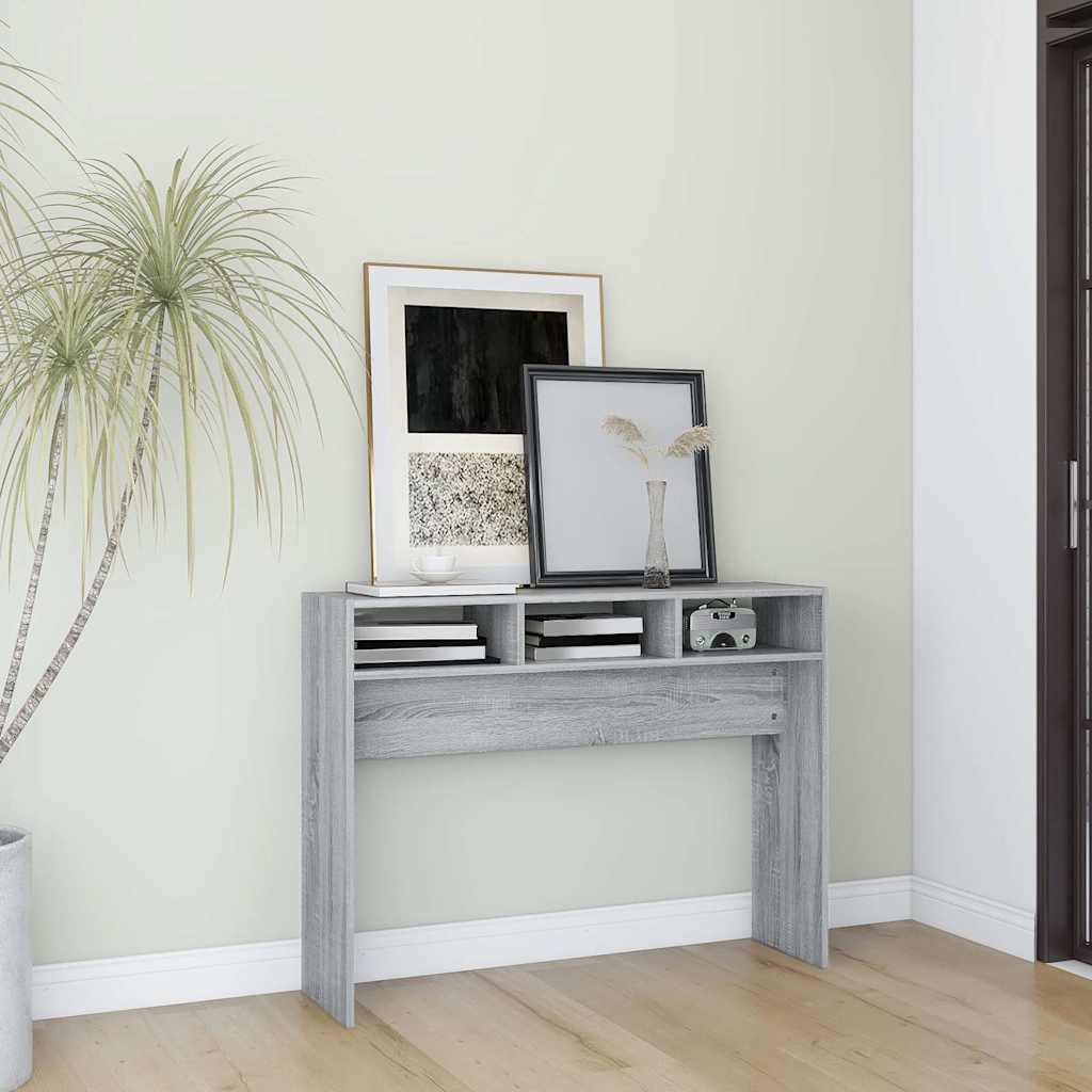 vidaXL Console Table Grey Sonoma 105x30x80 cm Engineered Wood 1