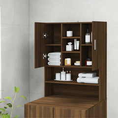 vidaXL Washing Machine Cabinet Brown Oak 70.5x25.5x90 cm 3