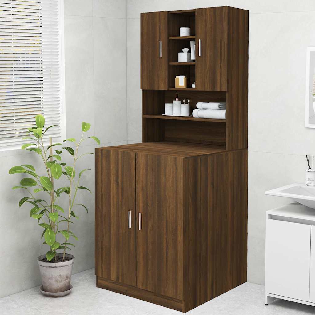 vidaXL Washing Machine Cabinet Brown Oak 70.5x25.5x90 cm 1