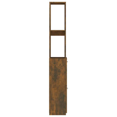 vidaXL Bathroom Cabinet Smoked Oak 25x26.5x170 cm Engineered Wood 6